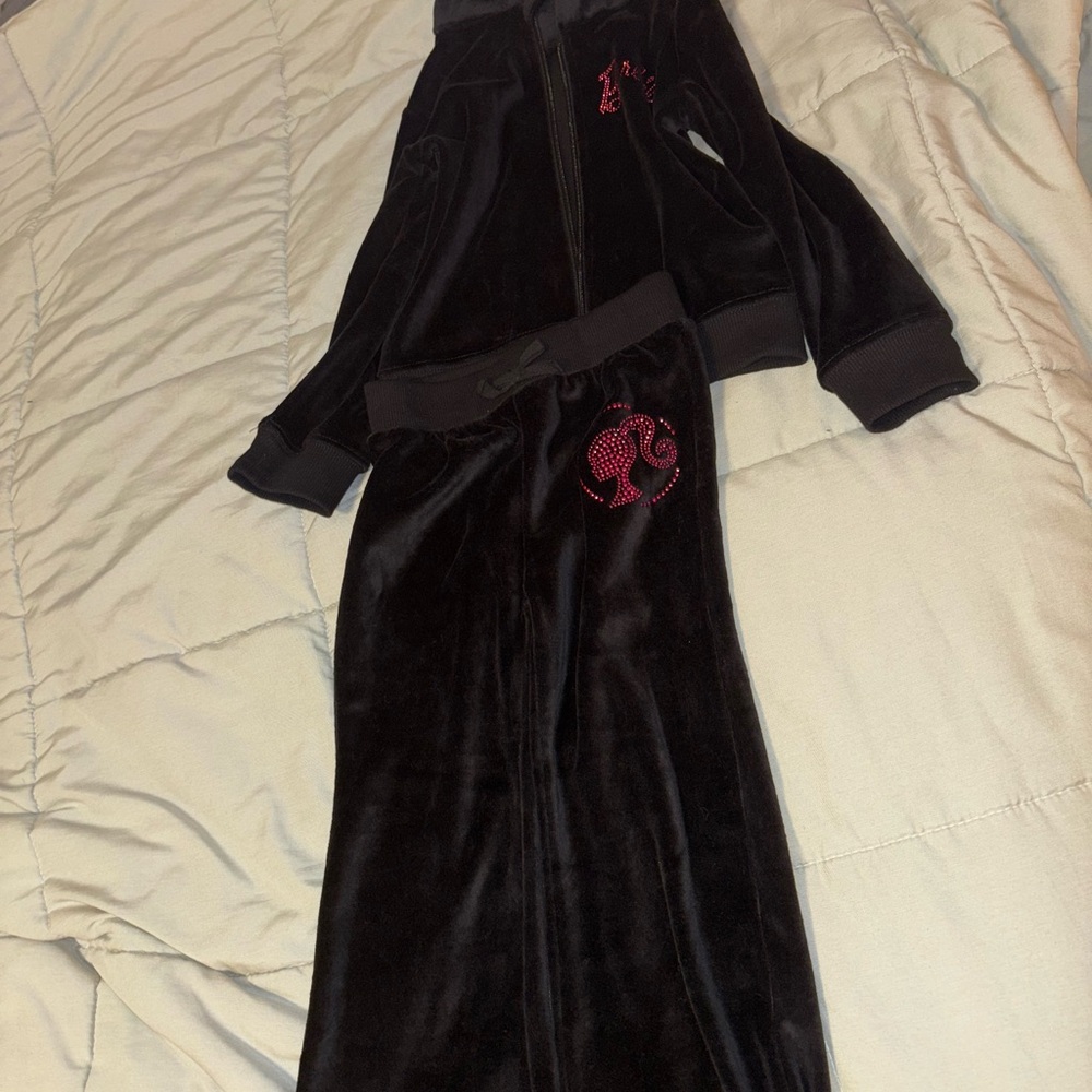 Barbie Black Velour Tracksuit